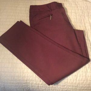 WHBM perforce form pointe ankle pants, berry color. Size 4R.